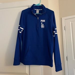 **BRAND NEW** Victoria’s Secret Pink Los Angeles Dodgers Blue Star Half-Zip